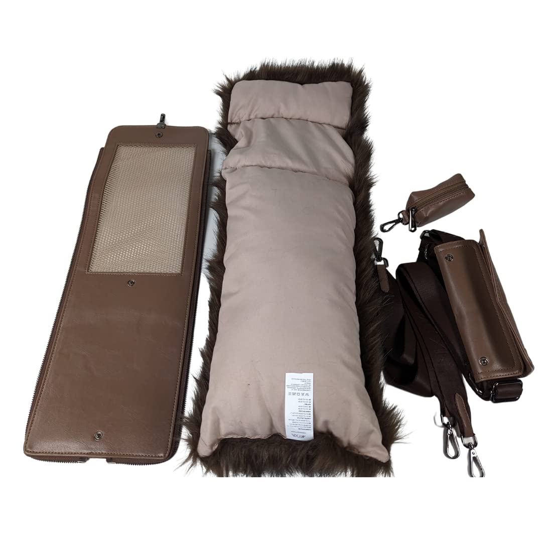 MYXA Classic dog carrier with removable roof net (Brown Snake, incl. 360° storage compartments)