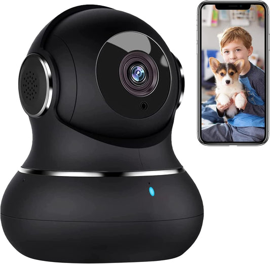 litokam Little Elf Surveillance Camera, 2K Baby Monitor Camera with Motion Detection, WiFi Camera Surveillance Indoors with Night Vision, 360° Dog Camera with APP 2-Way Audio, for SD & Cloud Storage