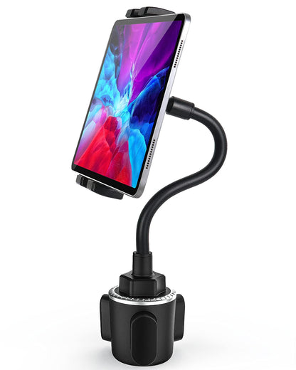 Swan Neck Car Tablet Drink Holder, woleyi Universal Tablet Drink Holder for Car, Truck, Treadmill, Spinning Bike, for iPad Pro 12.9 Air Mini, Galaxy Tabs, iPhone More 4-13" Phone and Tablets