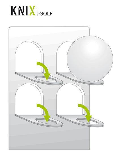 KNIX Premium Aluminum Golf Ball Display Case for 80 golf balls - Showcase, golf shelf display for passionate golfers.