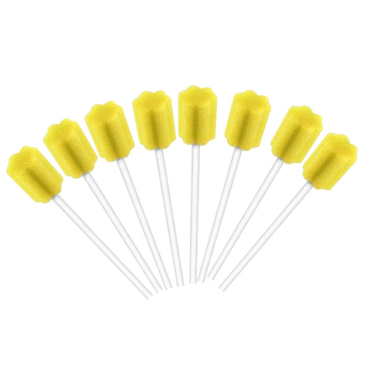 250 pieces of disposable mouth care swabs, mouth care sponge swabs, lemon flavored mouth hygiene sponges, sterile swabs for mouth hygiene in dental offices (Yellow)