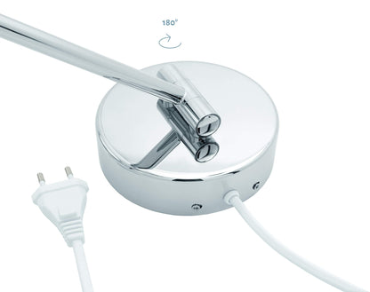 Libaro LED Makeup Mirror Siena - 7x magnification mirror with wall mounting - dimmable makeup mirror with auto-off & LED lighting - bathroom mirror with white cable, chrome-plated metal.