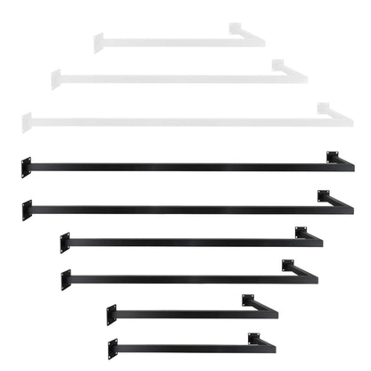 Natural Goods Berlin 1x Clothes rail CORNER Wall mount - L-shaped wardrobe rail for hallway, bathroom or kitchen (Black, 60x30cm) - Corner wardrobe made of stainless steel in a minimalist design