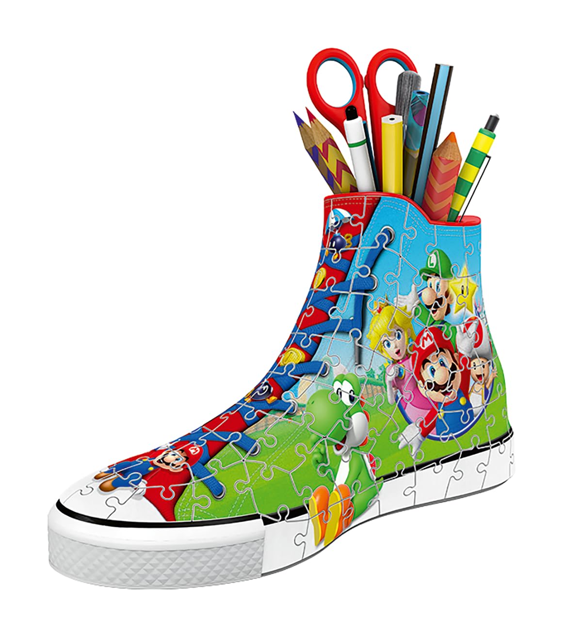 Ravensburger 3D Puzzle 11267 - Sneaker Super Mario - practical pen holder - desk organizer for big and little fans of the Italian plumber - for ages 8 and up