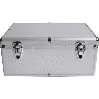 MediaRange 500-disc archive case, aluminum look, with suspension pockets, silver & Hama CD double protective sleeves (for 100 CDs/DVDs/Blu-rays, for hanging folders) 50-pack, white.