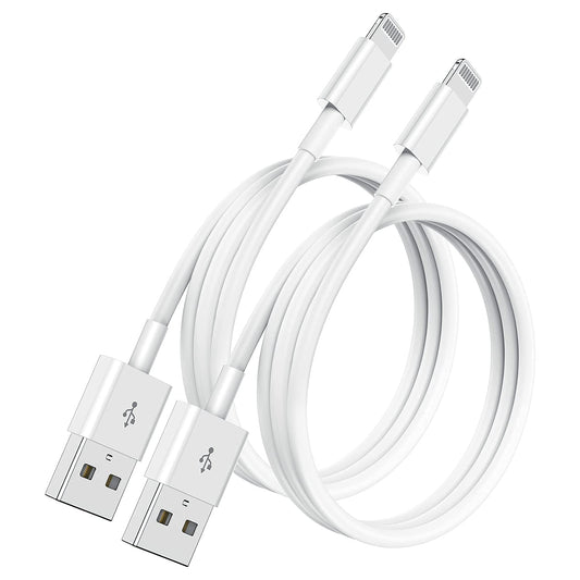 2-Pack iPhone Charging Cable Original USB Lightning Cable 1M, Apple MFi Certified Fast Charger Cable for iPhone 14/13 Pro/12/11/XS/XS Max/XR/X/8/7/6/SE/iPad-White