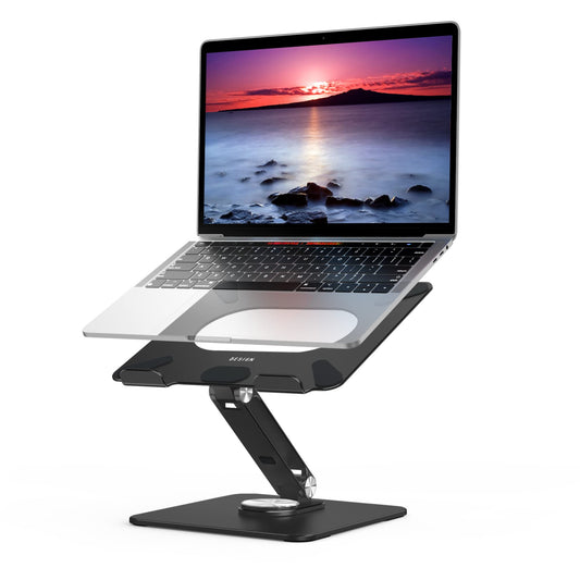 BESIGN LSX7 Laptop stand with 360 Rotating Base, Adjustable ergonomic Notebook Stand, Laptop stand compatible with 10-15.6" Laptops (Black)