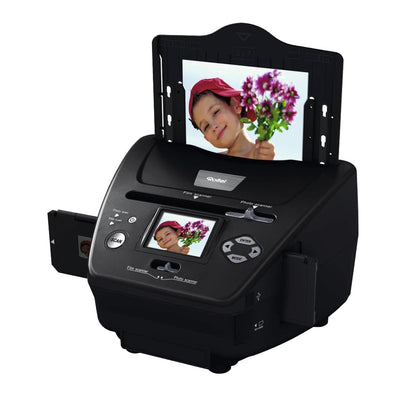 Rollei PDF S 240 SE Multiscanner for photos slides and film negatives 35mm 135, 3R/4R/5R photo and business card digitizer device with color monitor, photo scanner slides negatives digitizing.