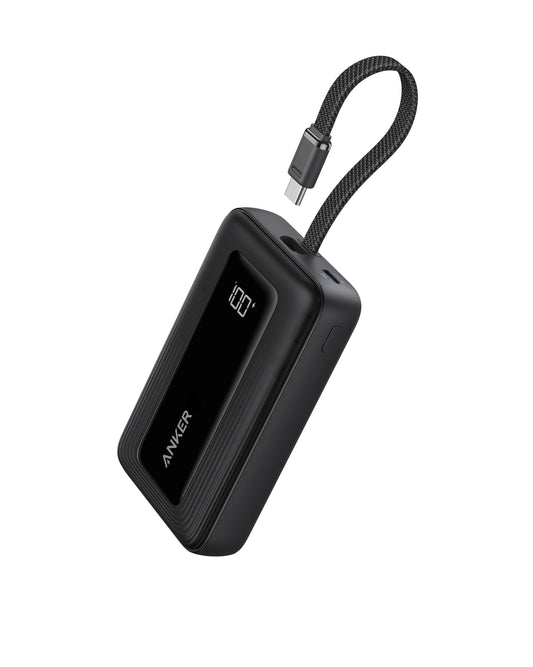Anchor Powerbank 20,000mAh 30W with built-in USB-C cable, High-Speed portable charger, 1 USB-C, 1 USB-A, battery pack for iPhone 17/17 Pro/17 Pro Max/Air/16/15, MacBook, Galaxy, and more.