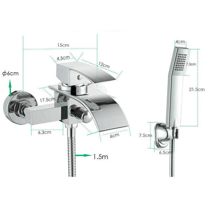 LENJKYYO Waterfall Tub Faucet, Bathtub Faucet with Hand Shower, Single Handle Tub Faucet, Shower Handset Set for Bathroom Shower.
