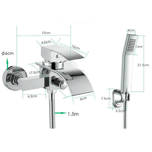 LENJKYYO Waterfall Tub Faucet, Bathtub Faucet with Hand Shower, Single Handle Tub Faucet, Shower Handset Set for Bathroom Shower.