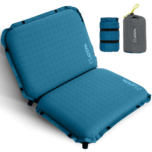 ATEPA Inflatable Outdoor Seat Cushion Chair Ultra-Light Self-Inflating Stadium Seat Cushion Bench Waterproof Seat Pad Outdoor Kayak Seat Cushion Floor, Portable Seat Cushion, Fishing Boat
