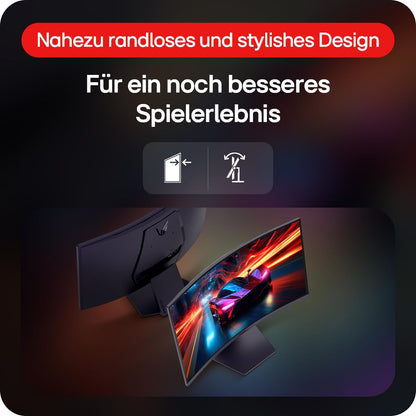 LG Electronics 27GS60QX-B.AEUQ UltraGear™ Curved QHD Gaming VA Monitor 27" (68.4cm), 2560 x 1440, 16:9, 1ms GtG, 180Hz, HDR10, 300 cd/m² brightness (typ.), AMD FreeSync, Dynamic Action Sync - Black