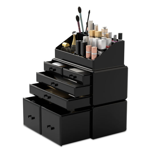 READAEER Makeup Organizer/Cosmetic Storage Box/Makeup Storage Case in 3 layers with 6 drawers, suitable for bedroom and bathroom.