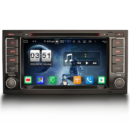 8-core Android 14 4GB RAM +64GB ROM 2 din car radio DVD Bluetooth for VW T5 Multivan Touareg, wireless Carplay, DSP, WiFi, GPS, Canbus, rearview camera