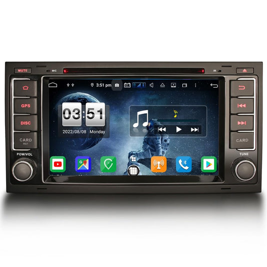 8-core Android 14 4GB RAM +64GB ROM 2 din car radio DVD Bluetooth for VW T5 Multivan Touareg, wireless Carplay, DSP, WiFi, GPS, Canbus, rearview camera