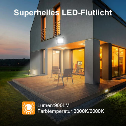 Izrielar 4pcs 10W LED Floodlights Outdoor, 900LM LED Outdoor Floodlight Spotlight IP66 3000K Warm White Floodlights Outdoor Lighting Wall Lights for Gardens, Sports fields, Courtyards, Garages, Hotels, Driveways.