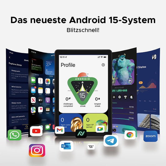 DOOGEE T10W Android 15 tablet 10 inches 16GB RAM +128GB ROM (2TB TF) 2025 Latest tablet with SIM card slot, 8000mAh gaming tablets Android 4G LTE/5G WiFi, dual camera, BT5.0/ OTG/Face ID/USB Type C.