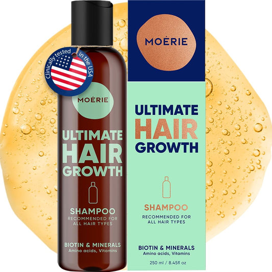 MOÉRIE Hair Growth Enhancing Mineral Shampoo for longer, thicker, and fuller hair - vegan, paraben-free hair products for all hair types, reverses hair loss (Shampoo)