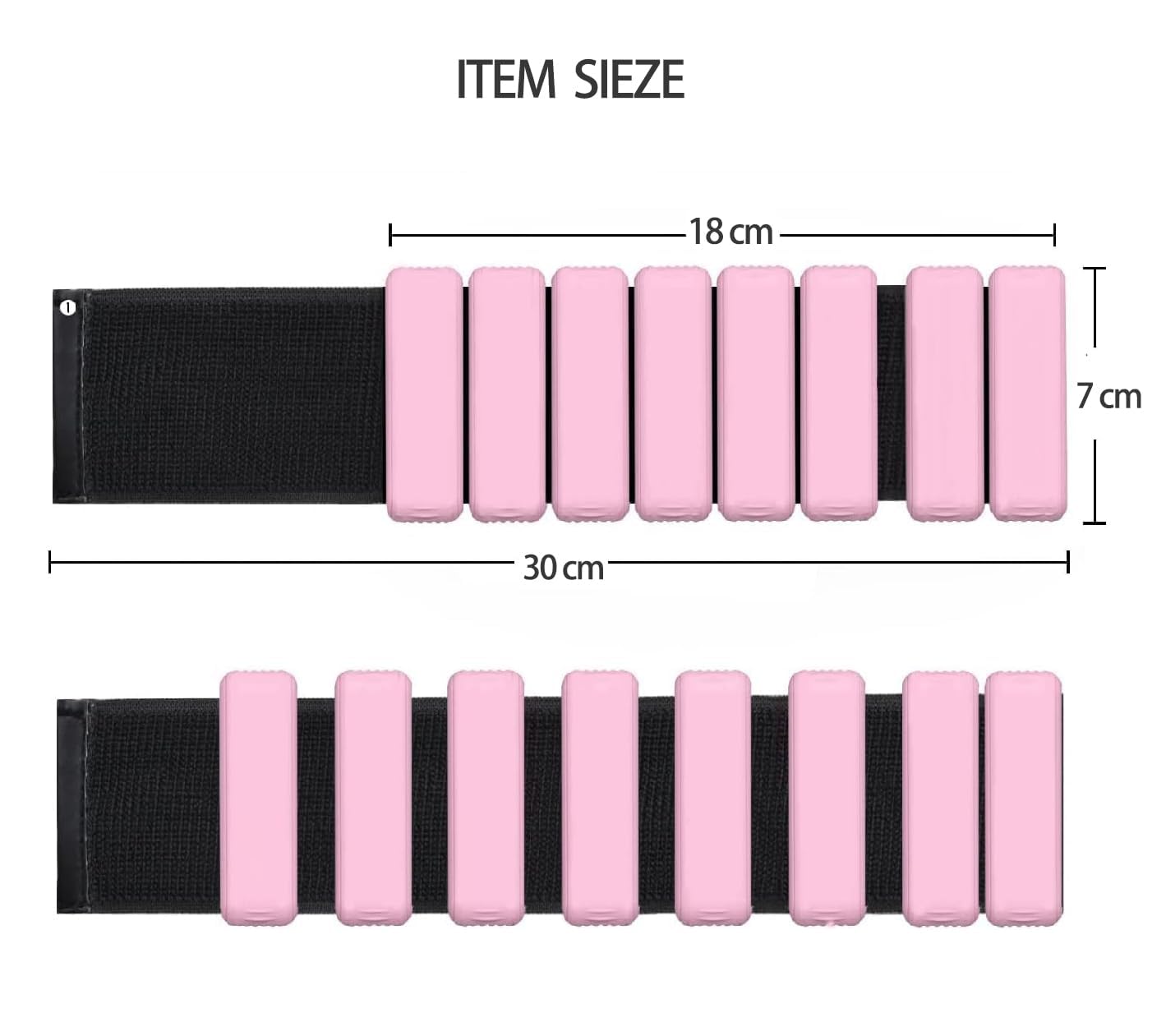 2 PCS Wrist Weights Ankle Weights Set Weight Cuffs for Foot or Wrist on Exercise Walking Jogging Yoga Aerobics Pilates Weight Fitness Bracelet (black) (pink)