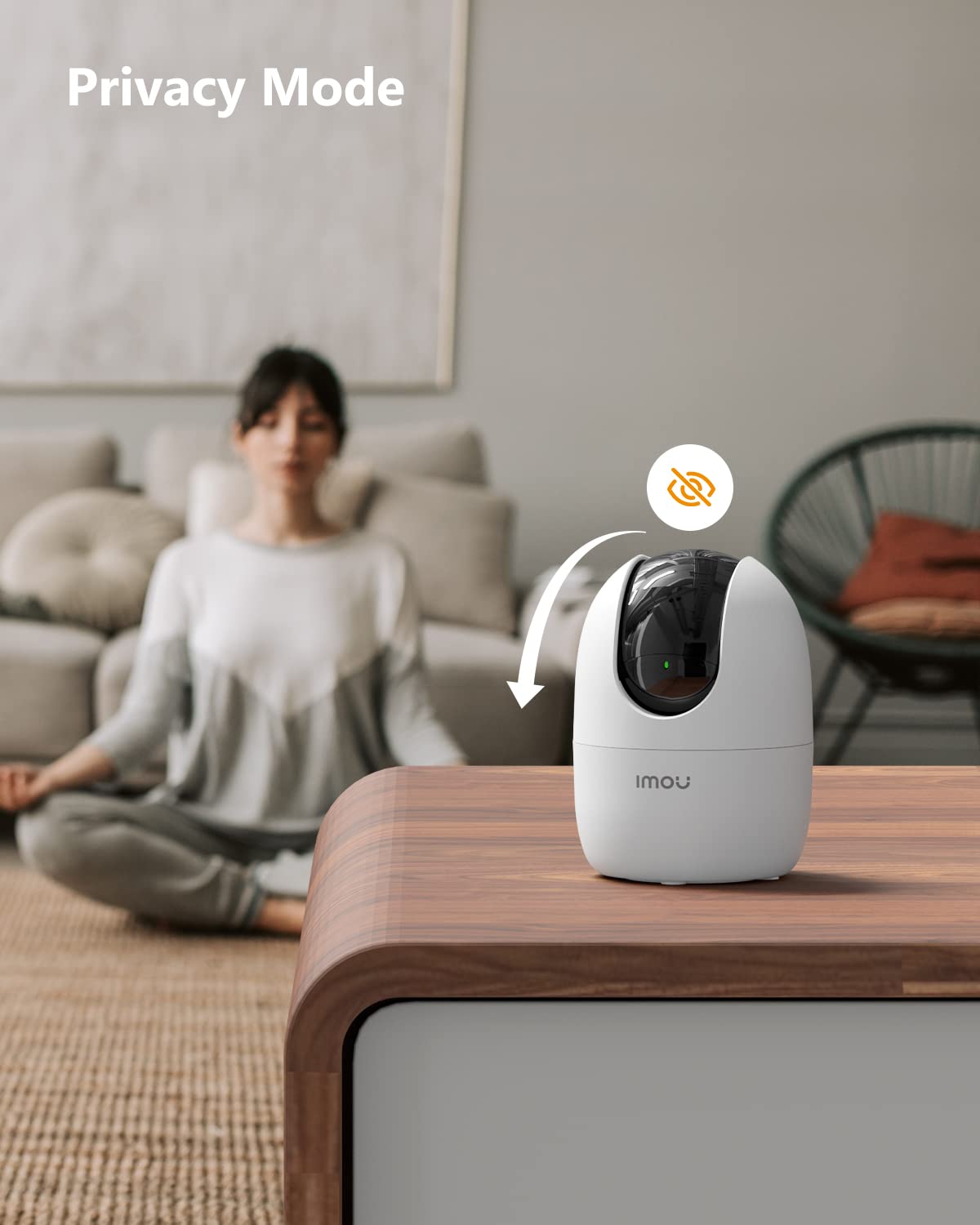 Imou indoor surveillance camera, 1080P WiFi camera with 360-degree rotation for pet/baby monitoring, featuring AI person detection, night vision, Alexa compatibility, Ranger 2.