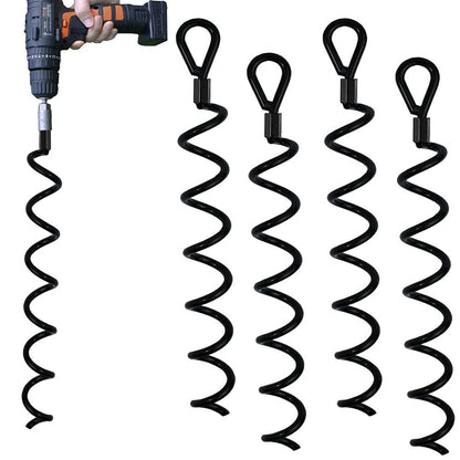 Jayzod 46cm Spiral Earth Ground High Performance Shed Anchor Kit. Ideal for dog tether post, securing animals, tents, awnings, sheds, carports, swing sets. 4 pack.
