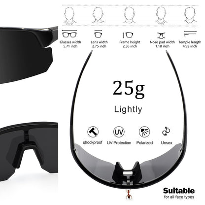 BangLong bike glasses polarized sunglasses for men and women, UV400 protection sports eyewear for fast, running, racing bike, biker, MTB glasses, cycling windproof glasses.