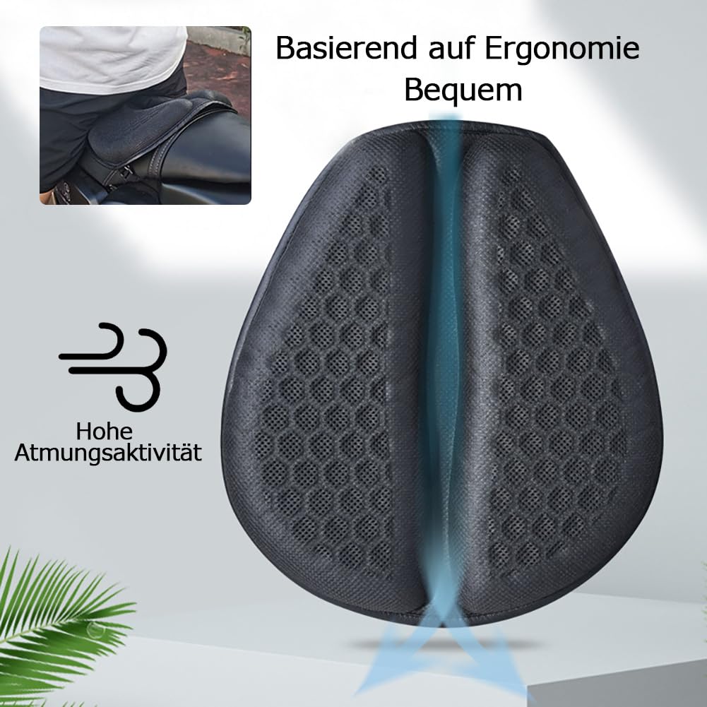 PhyiFlbey Motorcycle Gel Seat Cushion Moto 3D Honeycomb Universal Seat Cover Structure Breathable Shock Absorbing reduces Motorcycle Gel Seat Pad for Comfortable Long Rides Patent No.: 015020732-0001