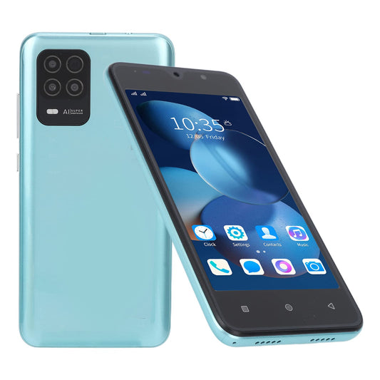 8 Pro smartphones without contract, Android phones without contract, 5 inch full screen display, 512MB RAM 4GB ROM storage, dual SIM phone, face recognition, slim mobile phone for Android 4.4.2 (Green)