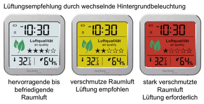 WL1020 Air quality monitor for monitoring air quality, successor to WL1005, temperature display, humidity display, alarm for poor air quality.