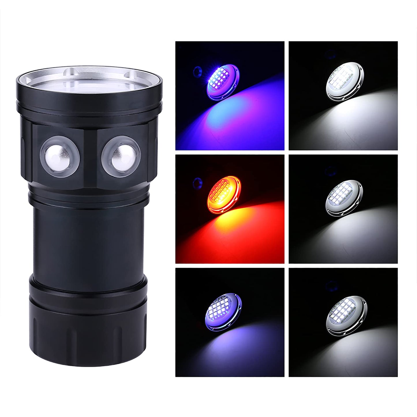 Dive light, IPX8 18000lm Super Bright Dive Light Underwater 300-500m LED Dive Light Dive Light 3 Lighting Modes for Outdoor Sports Diving, Camping, Hiking
