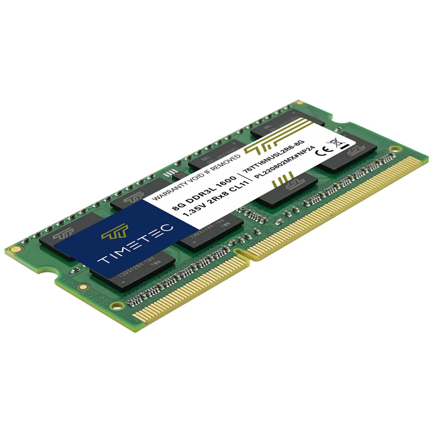 Timetec 16GB KIT (2x8GB) DDR3L/DDR3 1600 MHz PC3L-12800 / PC3-12800 Non-ECC Unbuffered 1.35V/1.5V CL11 2Rx8 Dual Rank 204 Pin SODIMM Laptop Notebook PC Computer Memory RAM Module Upgrade
