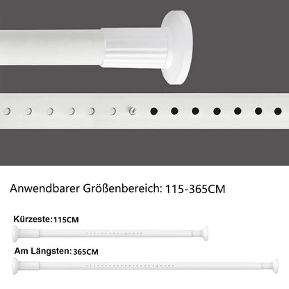 GOLDION Curtain Rod Multifunctional Telescopic Rod No Drilling 115-365cm Matte White Extendable Clamp Curtain Rod - Extra Long Telescopic Rod - for Room Divider, Curtain, and Balcony