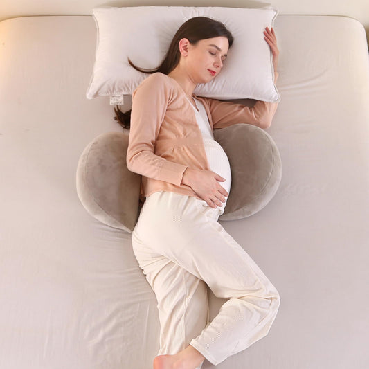 MINGPINHUIUS Pregnancy Pillow Nursing Pillow, U-shaped Pregnancy Pillow, Side Sleeper Pillow with Removable and Washable Cover, Support for Back Belly Hips Legs (Khaki)