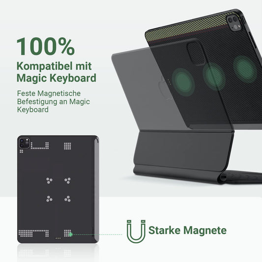 PITAKA case for iPad Pro 12.9 inch 2022/2021 Magnetic protective case Compatible with Magic Keyboard Ultra-thin Tablet case made of aramid fiber [MagEZ Case 2] Overture