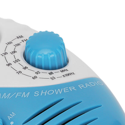 Yunseity Waterproof Shower Radio, Portable AM-FM Radio with Hook Design, Battery Powered, Built-in Speaker, for Bathroom, Kitchen, Outdoor.