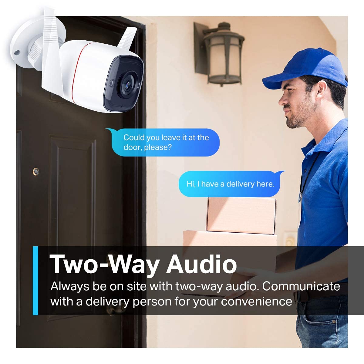 Tapo TP-Link C310 Outdoor Surveillance Camera, WiFi IP Camera, 3MP High Resolution, 30m Night Vision, Motion Detection, IP66 Waterproof, Alarm Notification, Two-Way Audio, Supports Alexa & Google Assistant.