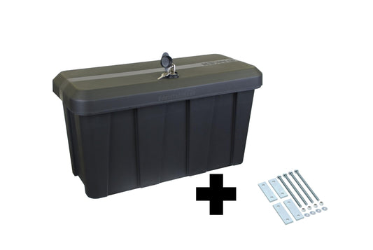 Deichselbox Daken Blackit Lite, tool box, strap box, trailer box, storage box, Daken B24-2 + mounting kit MON301, Edelstahlhaus GmbH.