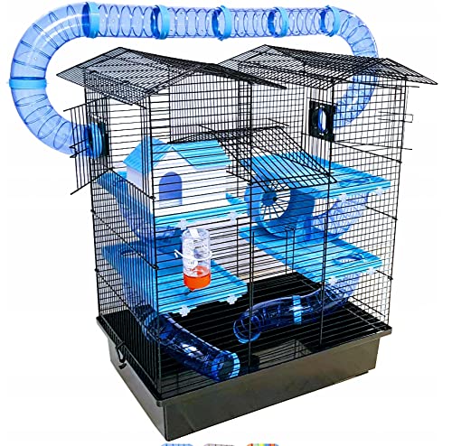 Super hamster cage, rodent cage, mouse cage, hamster castle cage CH2 Plus blue Free feeding bowl ...