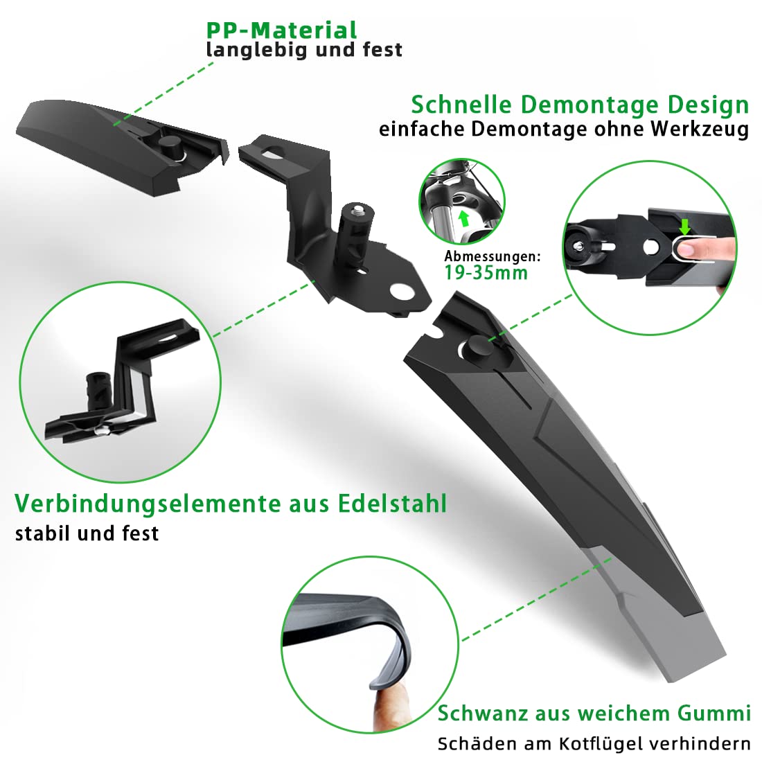 RBRL Bike Fender Set [24-29 inch], MTB fender, Universal bike fender, mountain bike fenders.