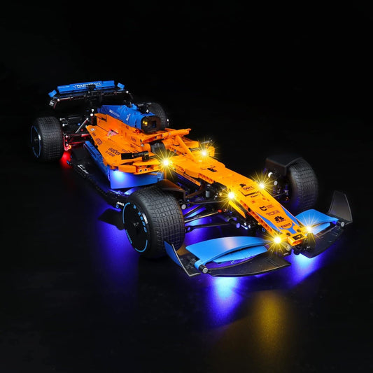 LocoLee LED Light Set Compatible with LEGO McLaren F1, LED Lighting Set Compatible with LEGO 42141 McLaren Formula 1 Race Car - Lights Only Set, No Model (Remote Control Version)