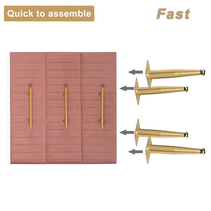 WOLTU 2 pack nightstand bedside table for box spring bed, chest of drawers made of solid wood, easy assembly, stable, 40.5x41x62cm, Pink TS135rs