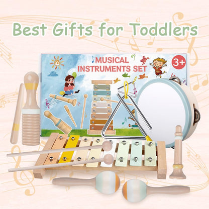 Toddler musical instruments, Montessori music toys for babies, percussion instruments for 1 year old boys and girls, birthday gift for kids aged 1-3 years (8 in 1) (6 in 1)