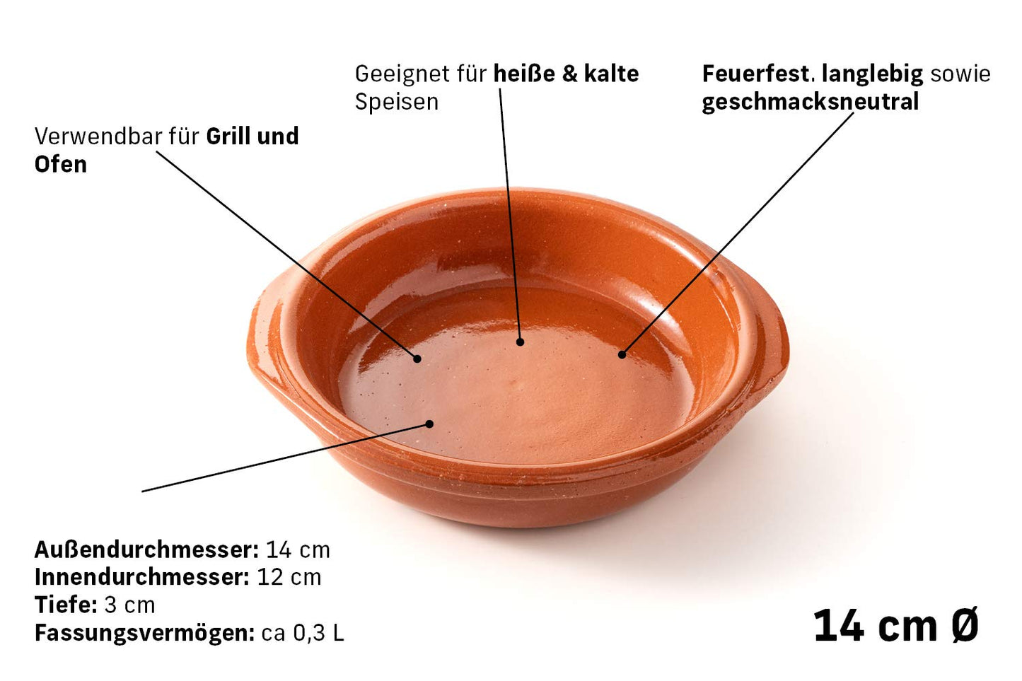 FUMOSA ceramic grill plate Piataci 6x 14 cm