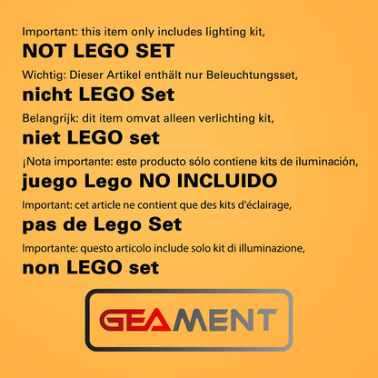 GEAMENT LED Light Kit for 2021 Porsche 911 - Compatible with Lego 10295 Creator Expert model (model set not included)