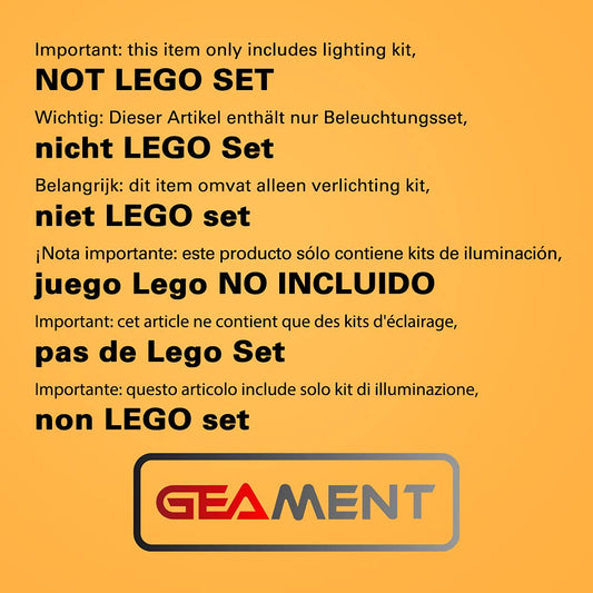 GEAMENT LED Light Kit for 2021 Porsche 911 - Compatible with Lego 10295 Creator Expert model (model set not included)