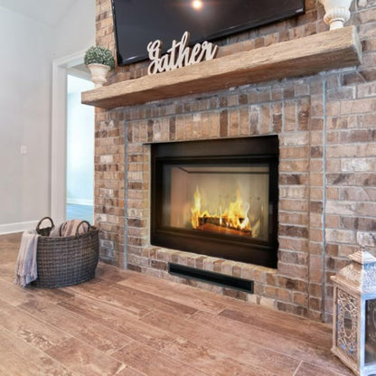 Short ventilation grille air | Warm air grille 6 x 80 cm | Black | Exhaust grille for fireplace ventilation | Air inlet at a 45-degree angle | Overheating resistant | Ideal for modern interiors.
