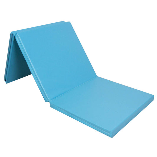 CCLIFE gymnastics mat 180x60x5cm for kids, foldable, for home workouts, non-slip, light blue color