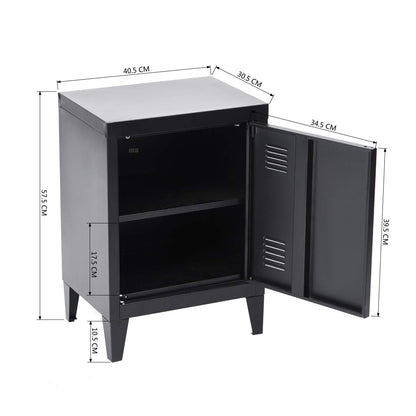 Small storage cabinet, steel cabinet, file cabinet, freestanding with 4 sturdy metal legs & scratch-resistant powder-coated surface, compact yet spacious, black, 30*40*57cm.