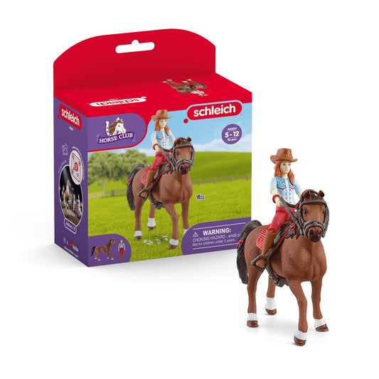 SCHLEICH Horse Club | Hannah & Cayenne 42539 | posable girl figure | with horse accessories | great gift for girls and boys | horse toy for ages 5+ | 10 pieces | exclusive at Amazon